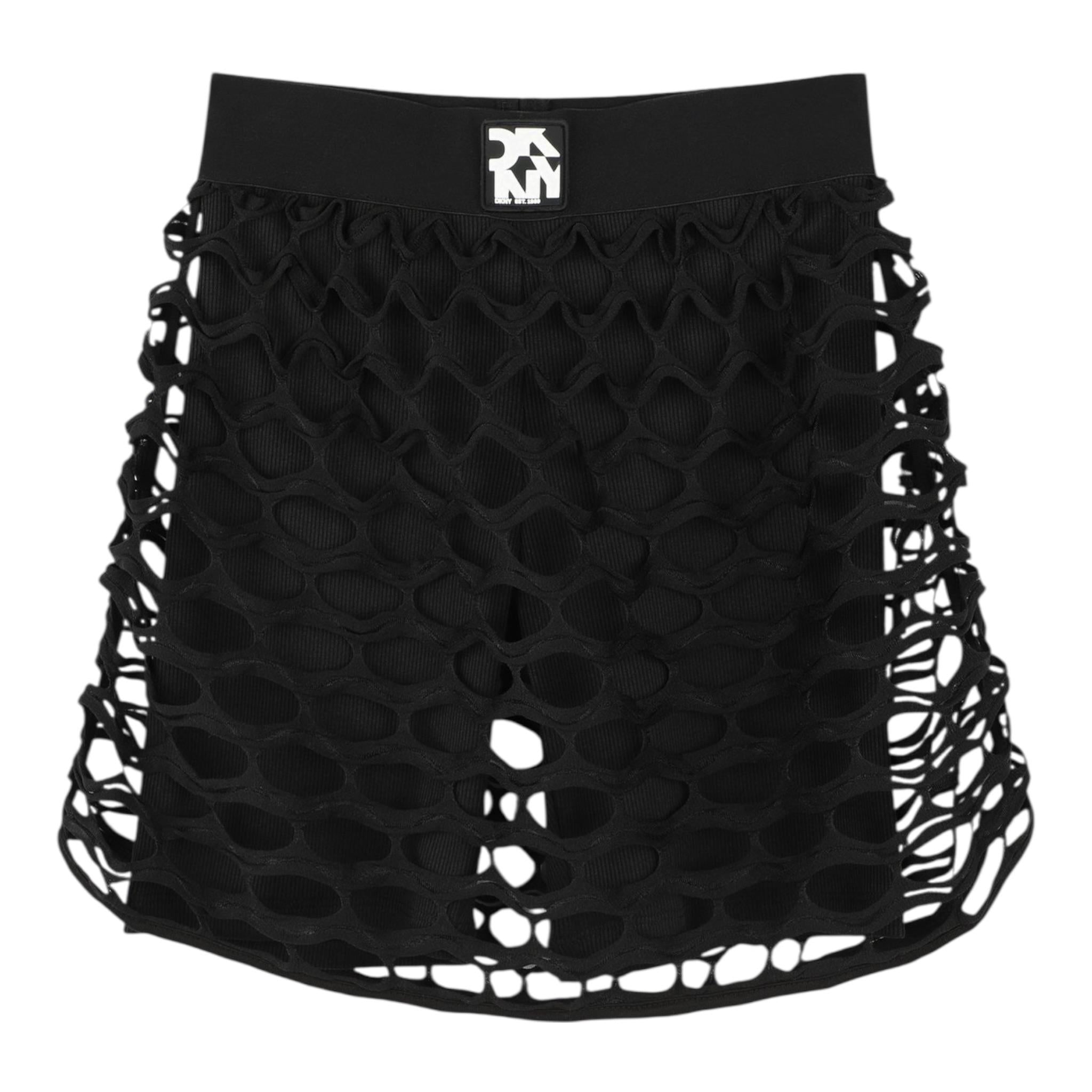 Dkny Short Tinta Unita con Gonna Traforata per Bambina D62262 NERO DKNY 