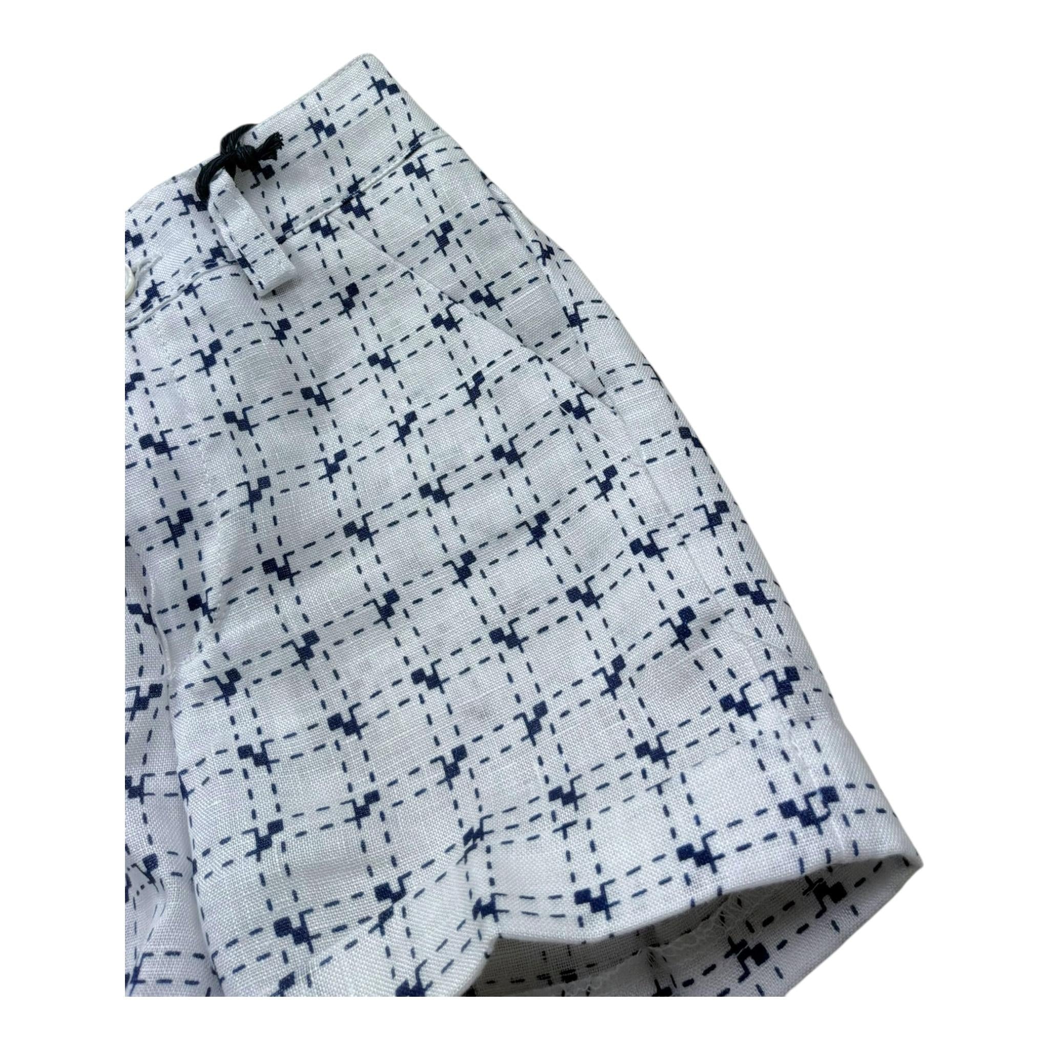 Manuel & Frank Bermuda Tinta Unita con Elastico In Vita E Fantasia per Neonato FNHIEJ BIANCO MANUEL & FRANK 