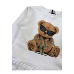 FUN & FUN abito felpa tinta unita manica lunga con orso Bianco per Neonata FNDR00355 BIANCO FUN & FUN 