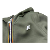 K-Way Felpa Tinta Unita con Zip E Cappuccio per Bambino K61385W VERDE K-WAY 