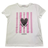 PATRIZIA PEPE t-shirt girocollo tinta unita con stampa in contrasto Bianco per Bambina 7M0800 BIANCO PATRIZIA PEPE 