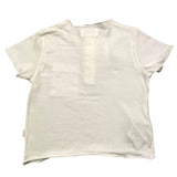 Teddy E Minou T-Shirt Tinta Unita Con Bottoni E Taschino Panna Per Neonato