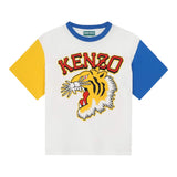 Kenzo T-Shirt Tricolore con Stampa Bianco per Neonato K60156 BIANCO KENZO 