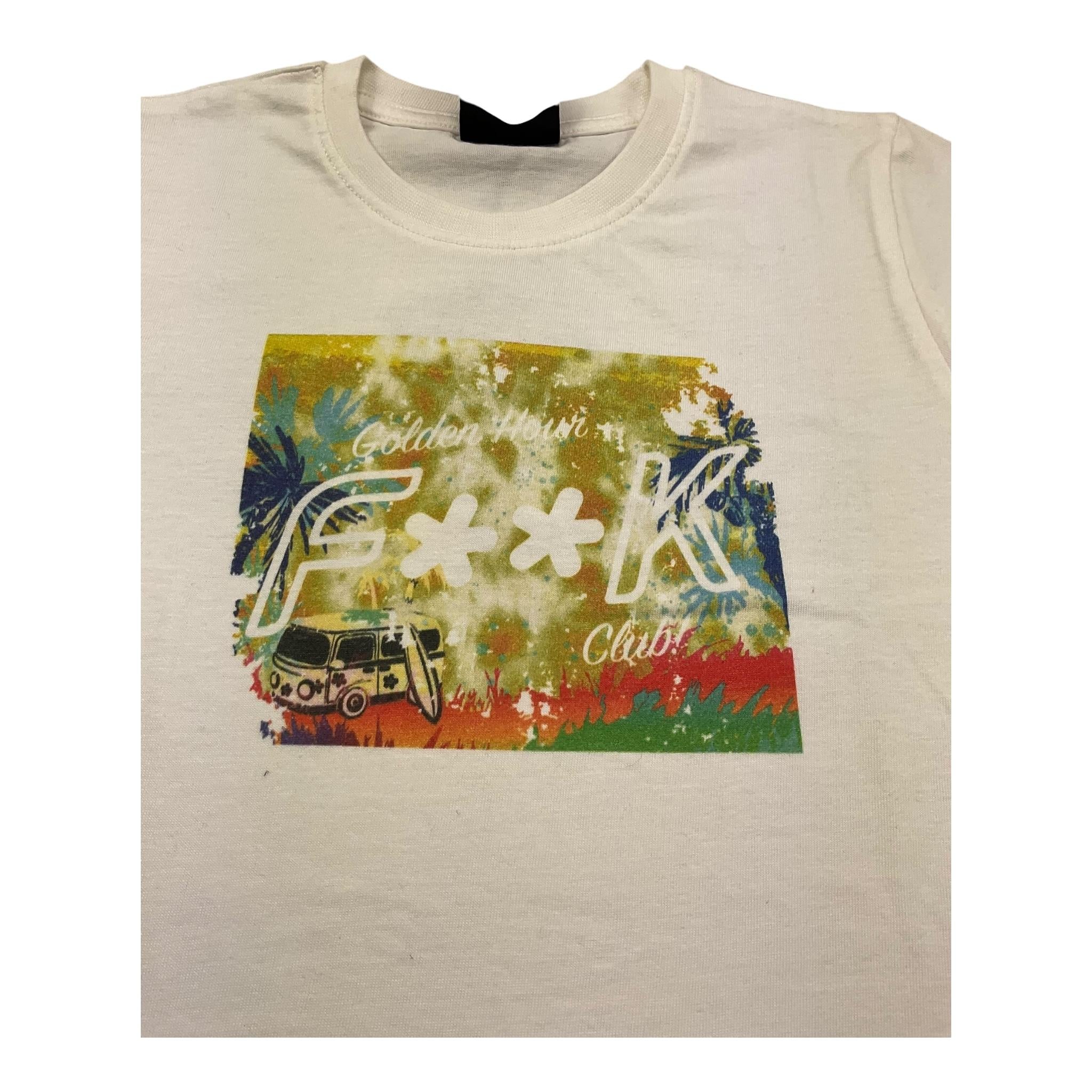 F**K T-Shirt Girocollo Tinta Unita con Stampa per Bambino FJ2450042W BIANCO F**K 