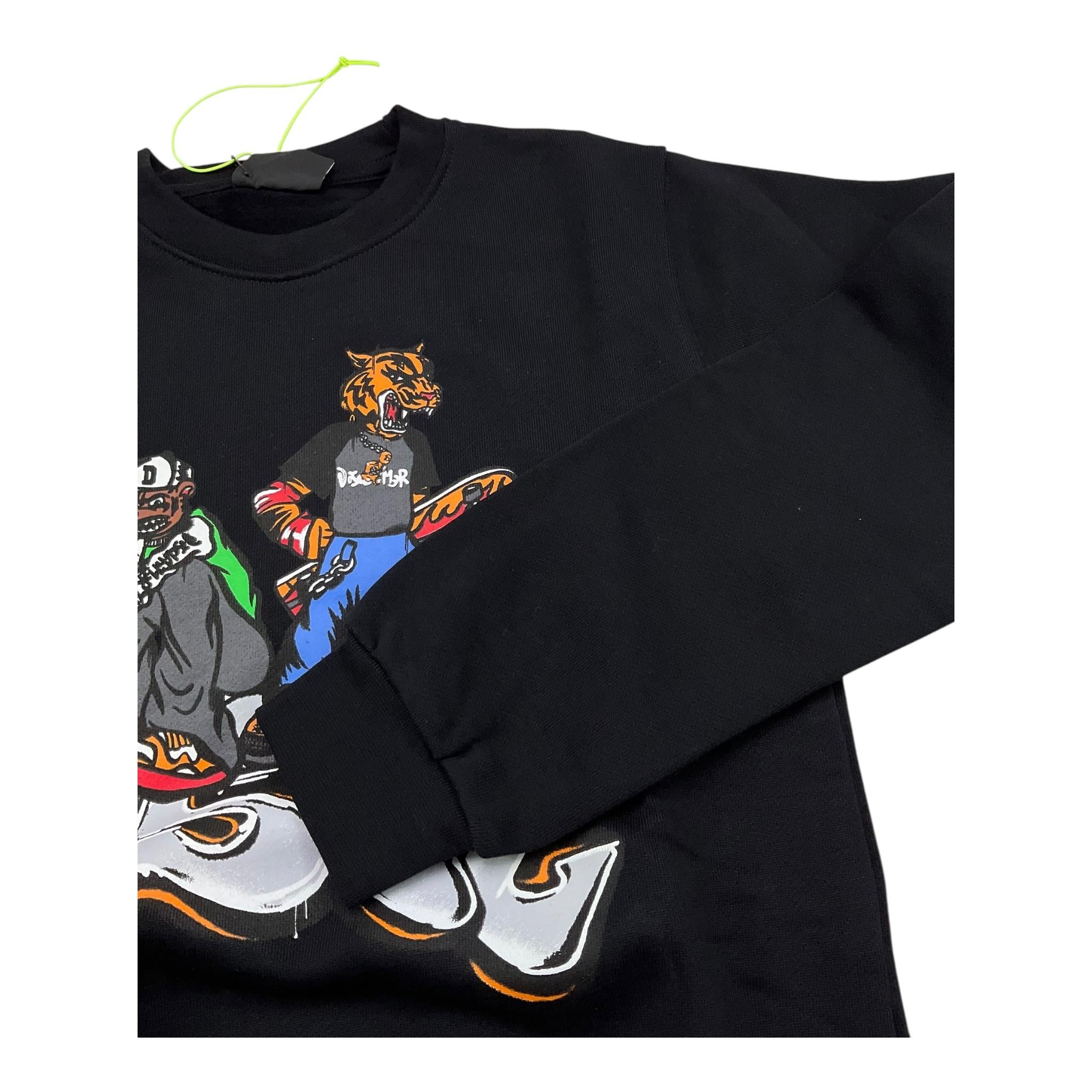 DISCLAIMER felpa chiusa girocollo tinta unita con logo Nero per Bambino 24IDK58220 NERO DISCLAIMER 