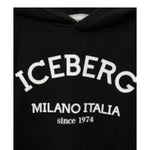 Iceberg Felpa Tinta Unita con Cappuccio E Stampa per Bambino MFICE5122J NERO ICEBERG 