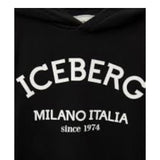 Iceberg Felpa Tinta Unita con Cappuccio E Stampa per Bambino MFICE5122J NERO ICEBERG 