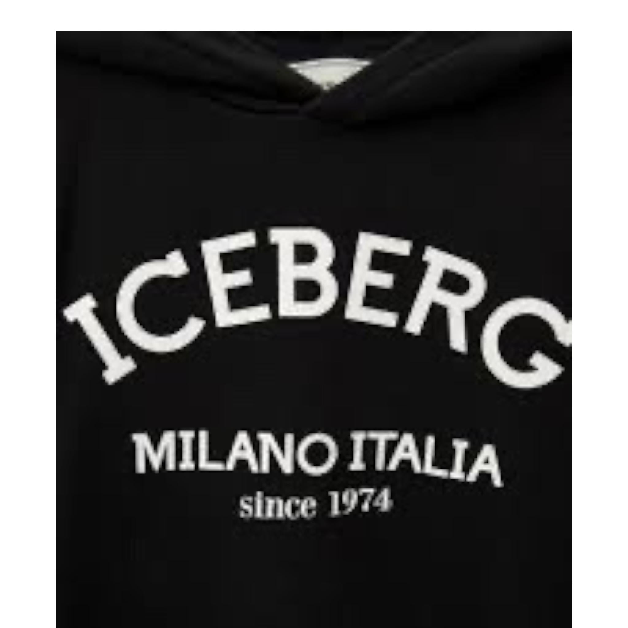 Iceberg Felpa Tinta Unita con Cappuccio E Stampa per Bambino MFICE5122J NERO ICEBERG 