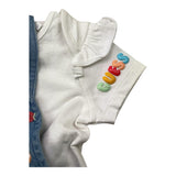 Guess Completo 2 Pezzi Body-Pagliaccetto per Neonata S3GG00K6YW0 BIANCO/AZZURRO GUESS 