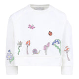Stella Mccartney Felpa Girocollo Tinta Unita con Stampa per Neonata TW4A50 BIANCO STELLA McCARTNEY 
