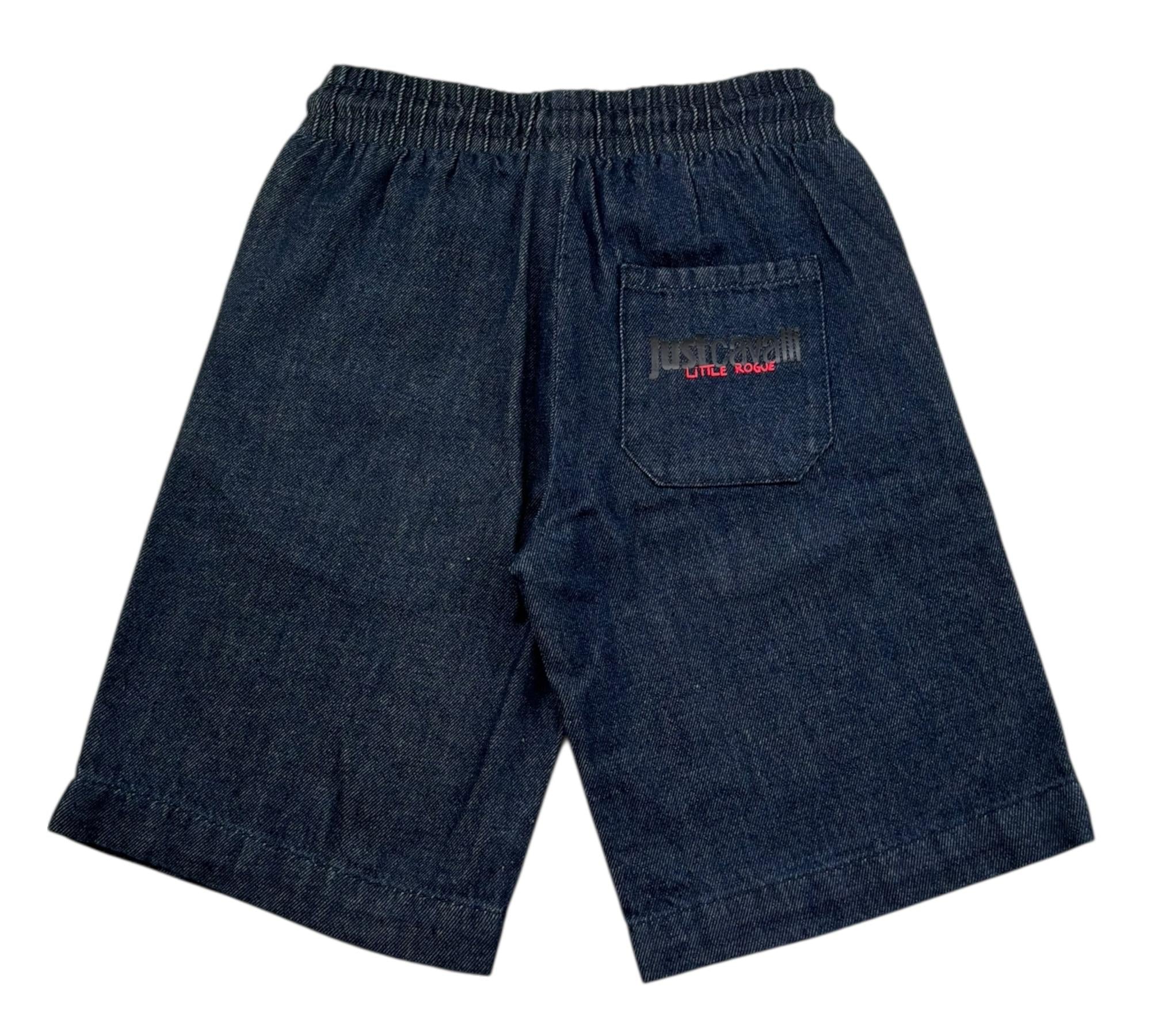 Just Cavalli Bermuda Tinta Unita In Denim per Bambino JBP26185BE BLU JUST CAVALLI 