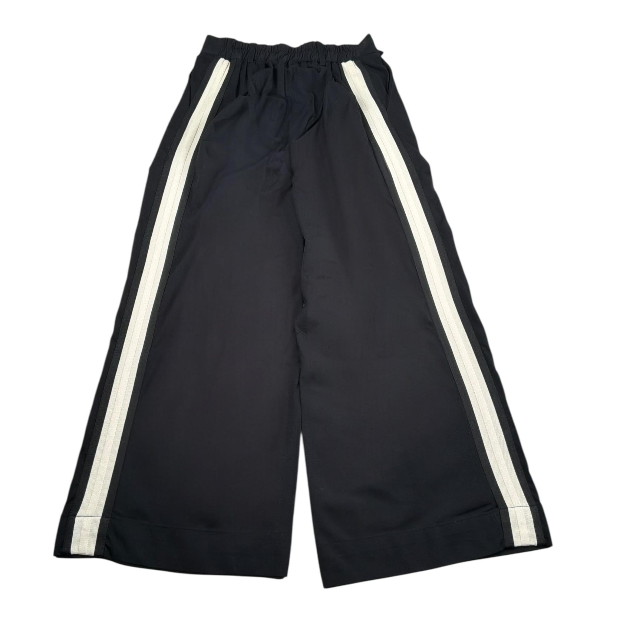 Manila Grace Pantalone Modello A Palazzo Tinta Unita con Profili In Contrasto per Bambina 155PMJS25 NERO MANILA GRACE 