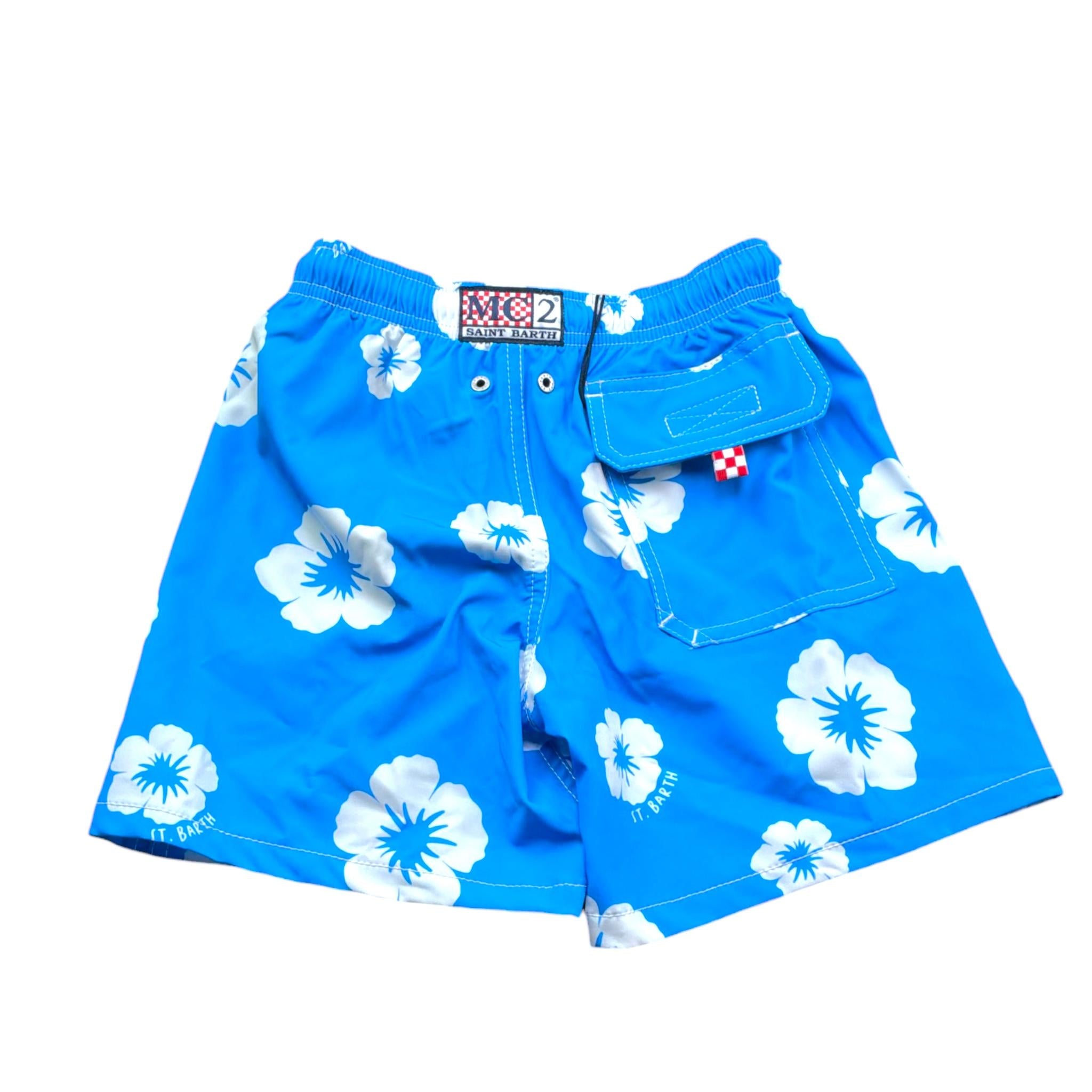 Saint Barth Costume Modello Boxer Tinta Unita con Stampa per Bambino SIMPLE AZZURRO SAINT BARTH 