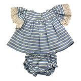 Valentina Bebes Completo 2 Pezzi Abiticulotte Azzurro Per Neonata