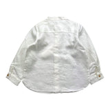 Zhoe & Tobiah Camicia Tinta Unita Con Collo Coreano Panna Per Bambino