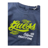 Guess Shirt Girocollo Tinta Unita con Logo per Neonato N5RI17K8HM4 BLU GUESS 