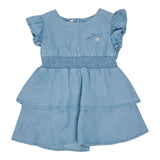 Liu Jo Abito Mezza Manica Effetto Denim Azzurro Per Neonata