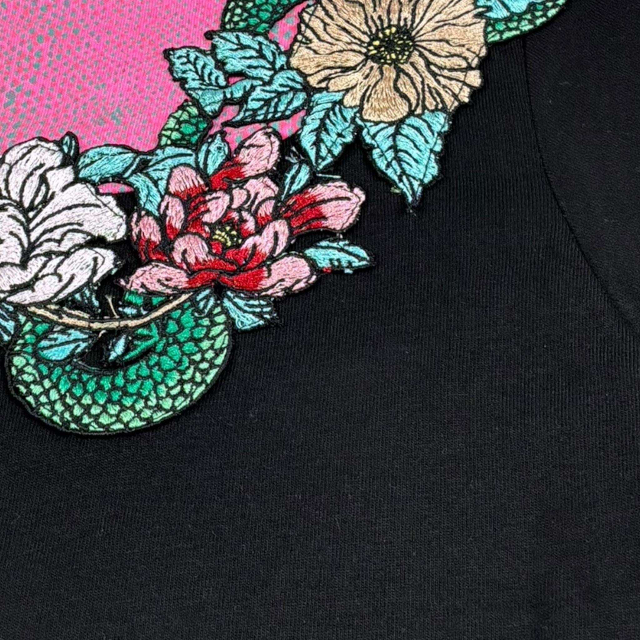 John Richmond Abito Tinta Unita Mezza Manica con Stampa per Bambina RGP26167VE NERO JOHN RICHMOND 