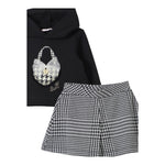 LIU JO completo 2pz felpa-short bicolore Bianco/nero per Bambina KF4112J4794 BIANCO/NERO LIU JO 