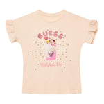 Guess T-Shirt Gircollo Tinta Unita con Stampa per Neonata K5GI02K6YW4X ROSA GUESS 