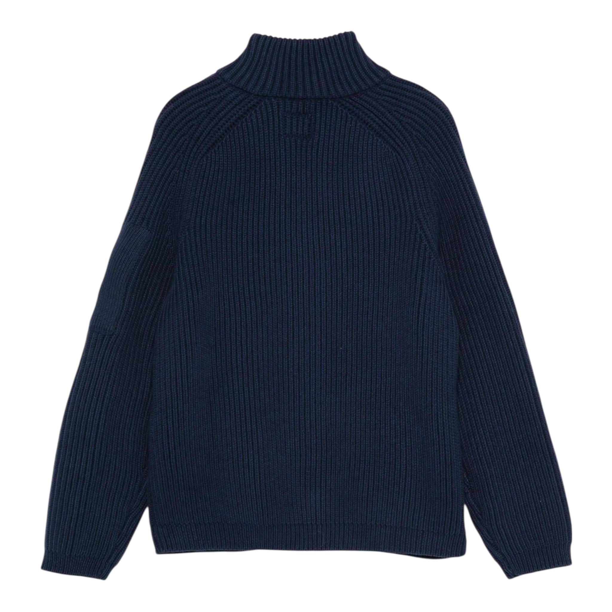 C.P. Company Maglia Tinta Unita Collo Alto con Zip per Bambino CMW004 BLU C.P. COMPANY 