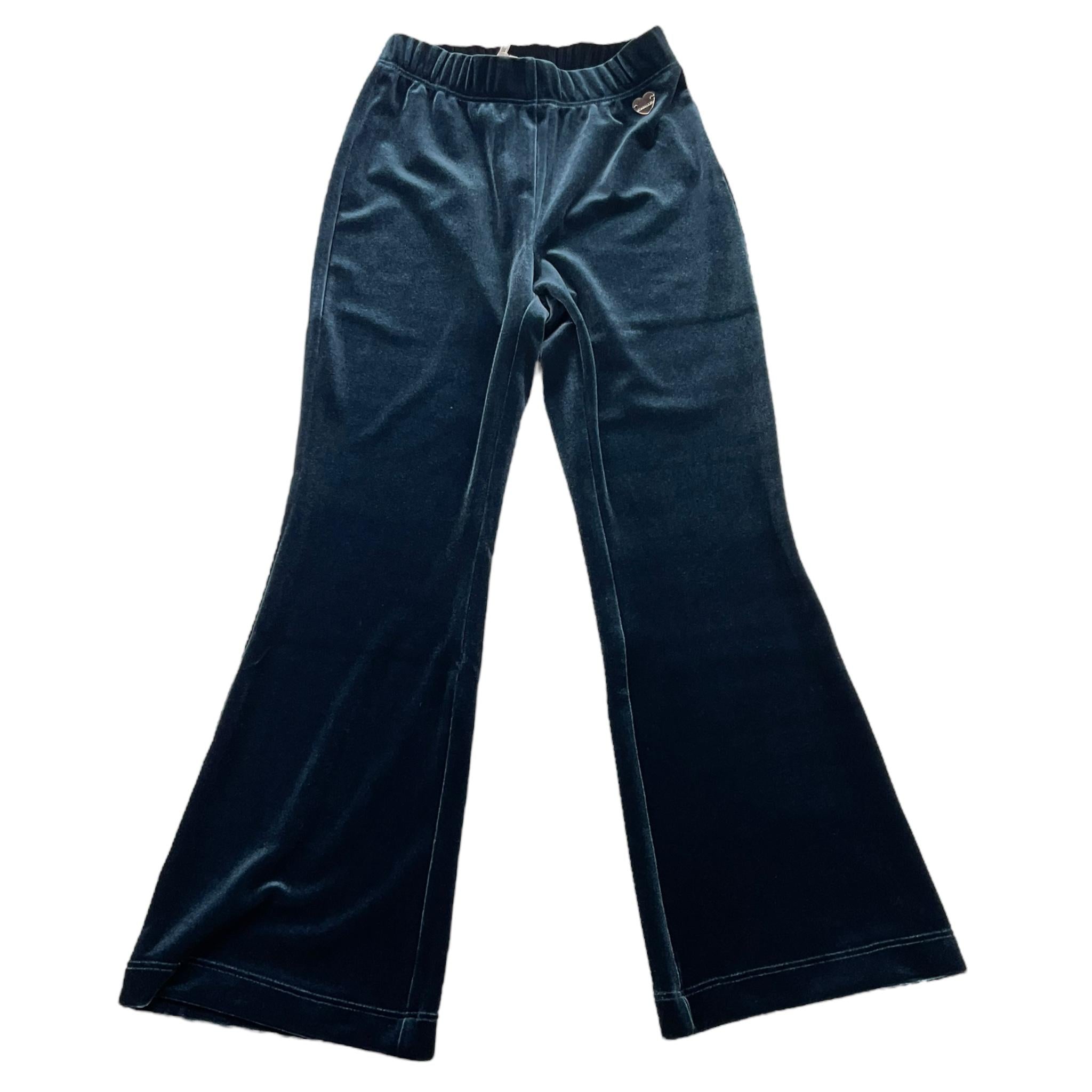 MONNALISA pantalone tinta unita modello zampa in velluto Blu per Bambina 17D408 BLU MONNALISA 