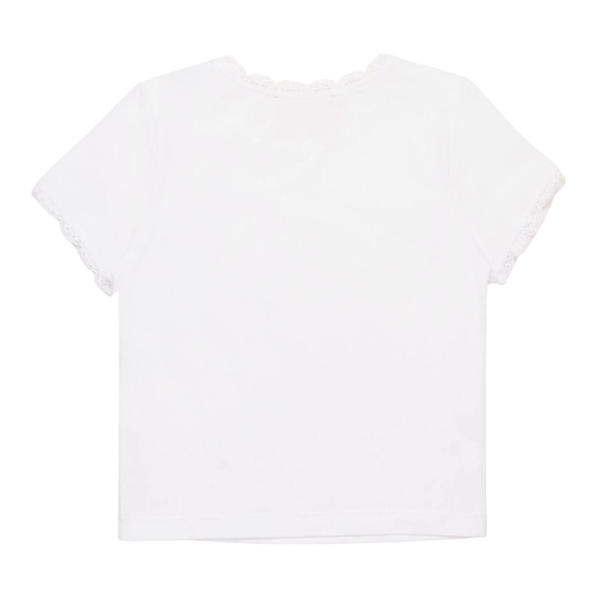 Diesel T-Shirt Girocollo Tinta Unita con Ricami per Neonata K00636N BIANCO DIESEL 