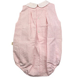 Baby Gi Pagliaccetto Giromanica Fantasia Quadri  Bianco/Rosa Per Neonata