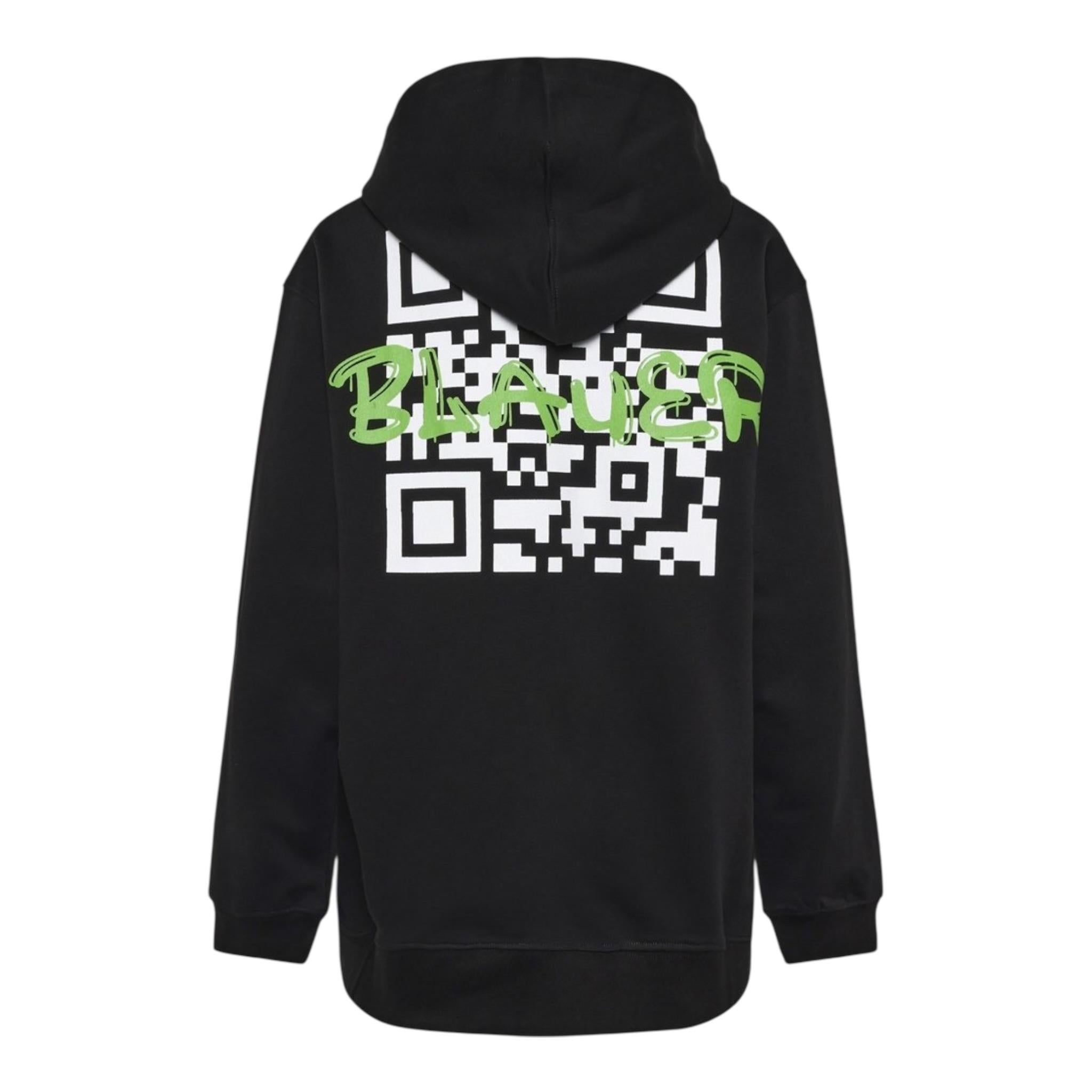 Blauer Felpa Tinta Unita con Stampa E Cappuccio per Neonato 25SBLKF08561 NERO BLAUER 