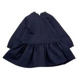 TRUSSARDI abito manica lunga tinta unita con fiocco in contrasto Blu per Neonata TIA25219 BLU TRUSSARDI 