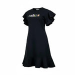 Gaelle Abito Mezza Manica Tinta Unita con Stampa per Bambina 2746V00339 NERO GAELLE 