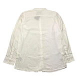Dan John Camicia Manica Lunga Tinta Unita Collo Coreano Bianco Per Bambino