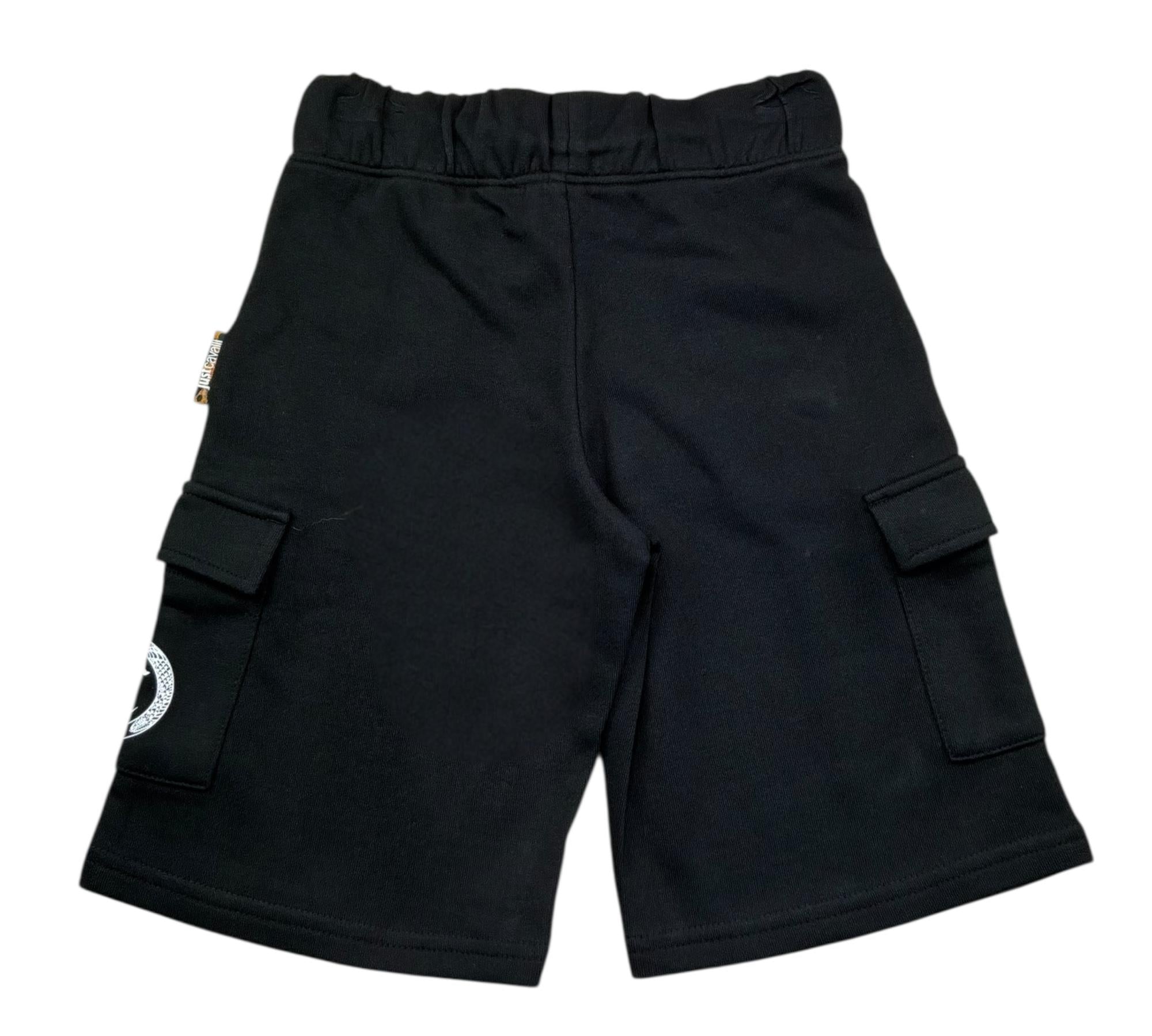 Just Cavalli Bermuda In Felpa Tinta Unita con Logo per Bambino JBP26044BE NERO JUST CAVALLI 