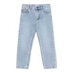 MOSCHINO jeans tinta unita con stampa logo Azzurro per Bambino HUP07Y AZZURRO MOSCHINO 