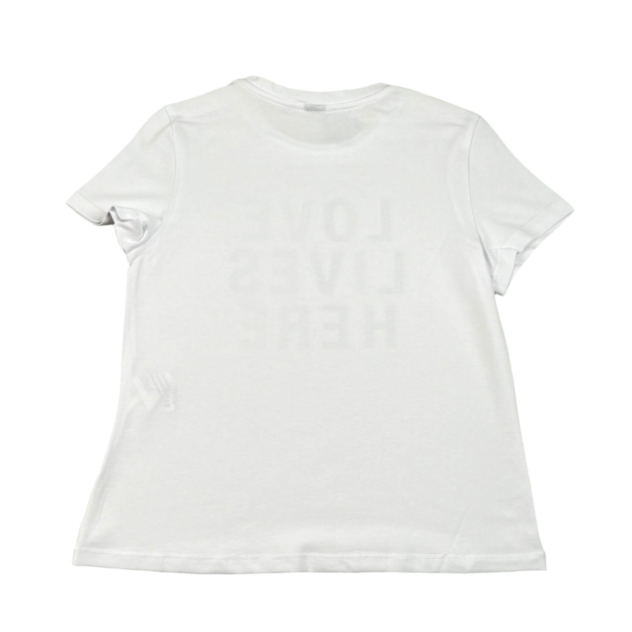 Naice T-Shirt Girocollo Tinta Unita con Stampa per Bambina 27132 BIANCO NAICE 