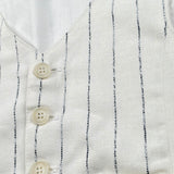 Please Gilet Tinta Unita con Fantasia A Righe per Neonato JH02131B73 BIANCO PLEASE 
