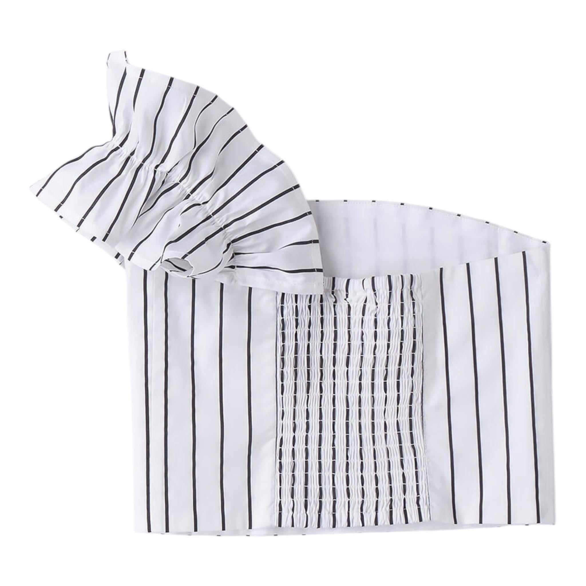 Sarabanda Top Monospalla Tinta Unita Fantasia A Righe per Bambina 0B510 BIANCO SARABANDA 