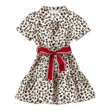 Monnalisa Abito Tinta Unita con Fantasia Maculata per Bambina 11E911 BEIGE MONNALISA 