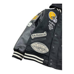 TOP GUN giubbino tita unita con maniche in pelle e ricami Nero per Bambino 02G0588 NERO TOP GUN 