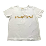 Zhoe & Tobiah T-Shirt Girocollo Tinta Unita Con Stampa Bianco/Arancione Per Bambino