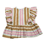 Kaos Top Tricolore con Fantasia A Righe per Bambina KS130 ROSA KAOS 