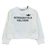 Aeronautica Militare Felpa Chiusa Girocollo Tinta Unita con Stampa Logo per Neonato 251FE0027A BIANCO AERONAUTICA MILITARE 