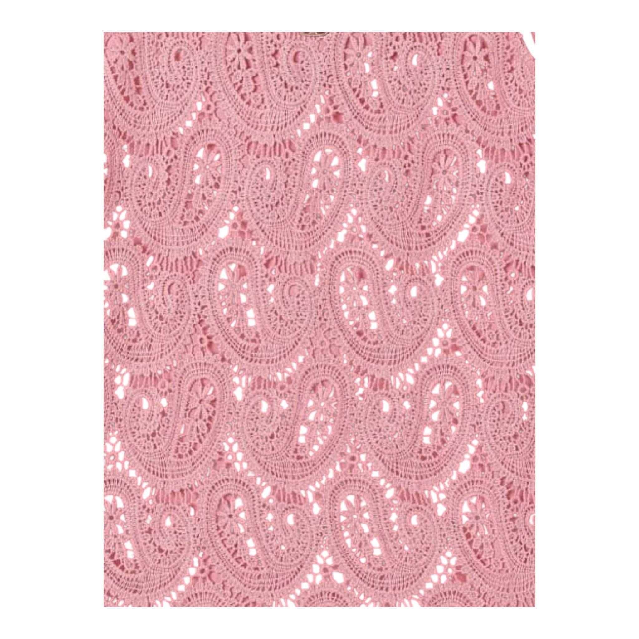 Twinset Abito Giromanica Tinta Unita Traforato per Bambina 251GJ2QR3 ROSA TWINSET 