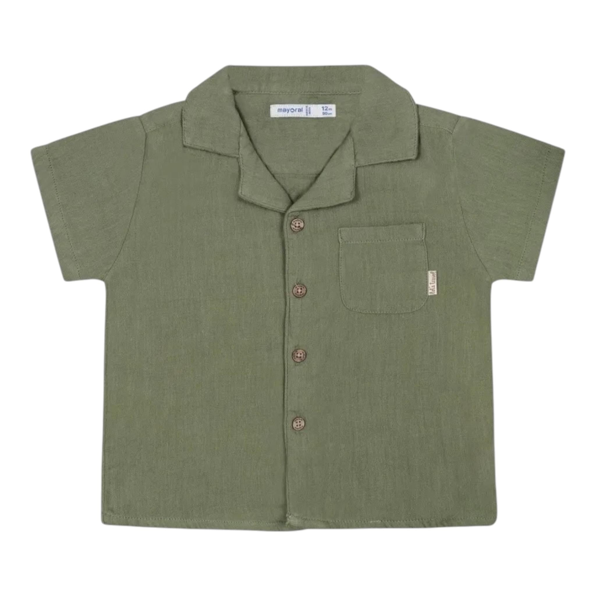 Mayoral Camicia Mezza Manica Tinta Unita per Neonato 1111 VERDE MAYORAL 