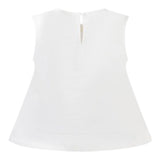 Twinset Camicia Giromanica Tinta Unita Girocollo Bianco Per Bambina