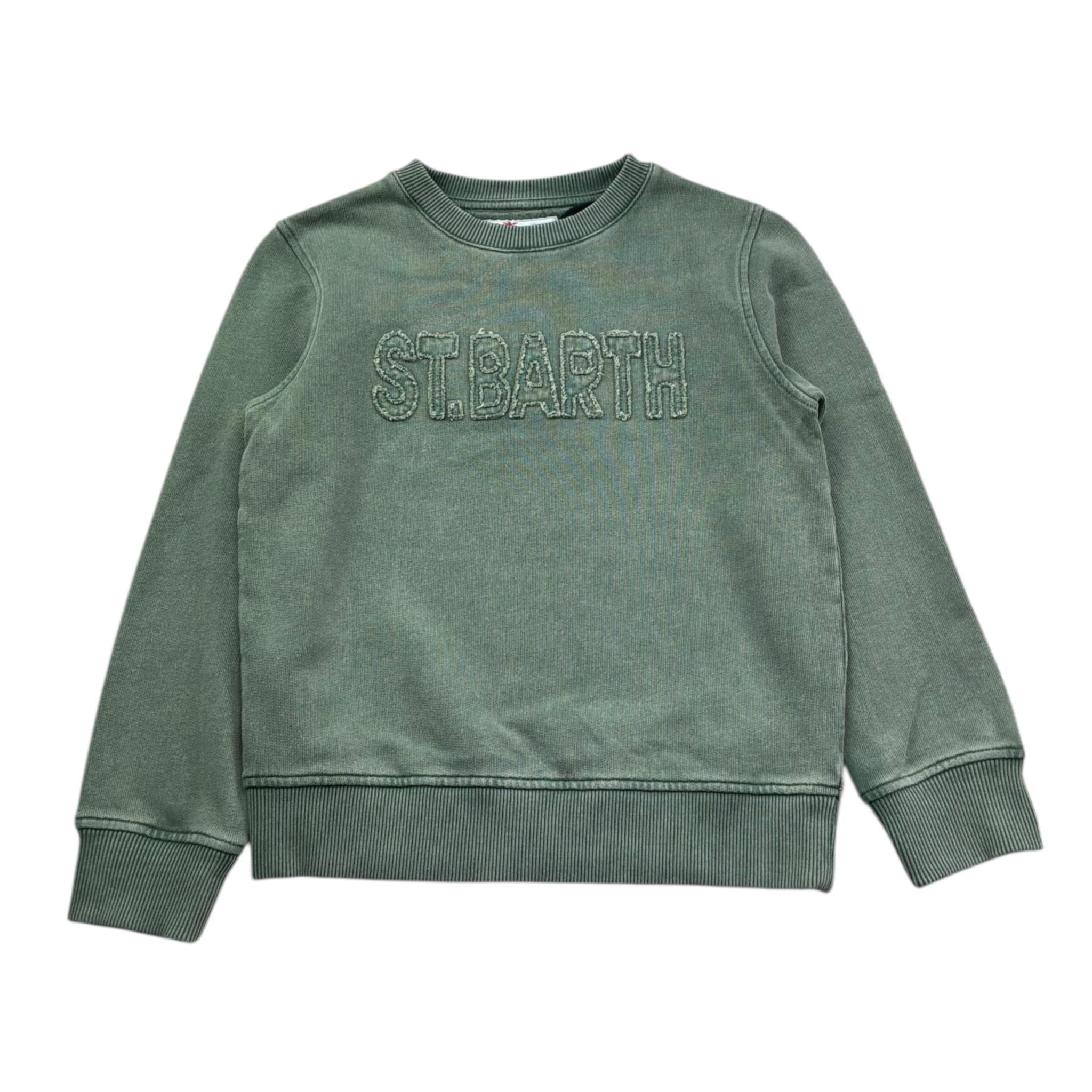Saint Barth Felpa Girocollo Tinta Unita con Stampa per Bambino 00689L VERDE SAINT BARTH 