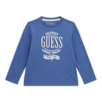 GUESS shirt girocollo tinta unita con stampa Blu per Neonato N4YI30K8HM4XX BLU GUESS 