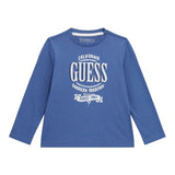 GUESS shirt girocollo tinta unita con stampa Blu per Neonato N4YI30K8HM4XX BLU GUESS 