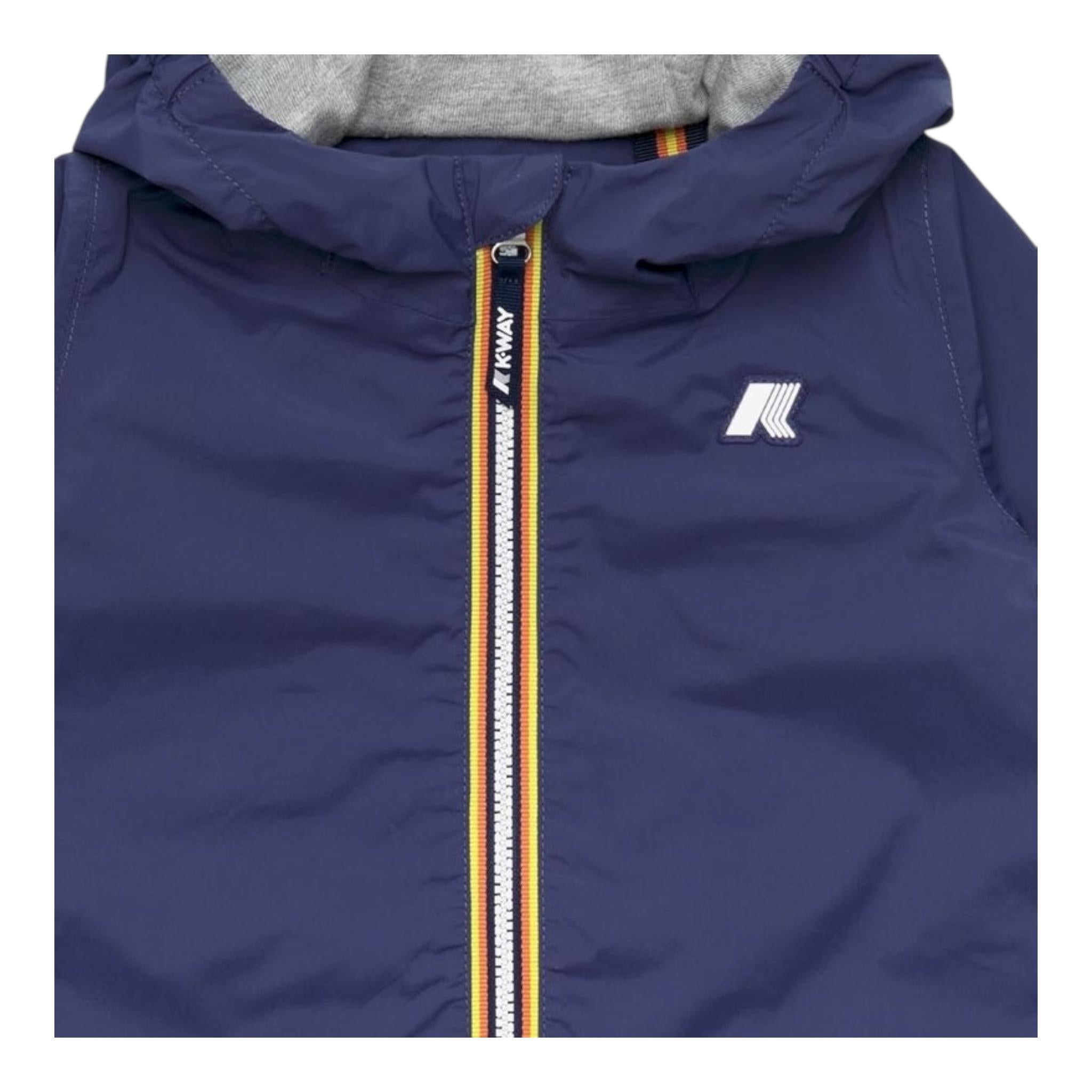 K-Way Giubbino Tinta Unita con Zip E Cappuccio per Bambino K41335WX BLU K-WAY 