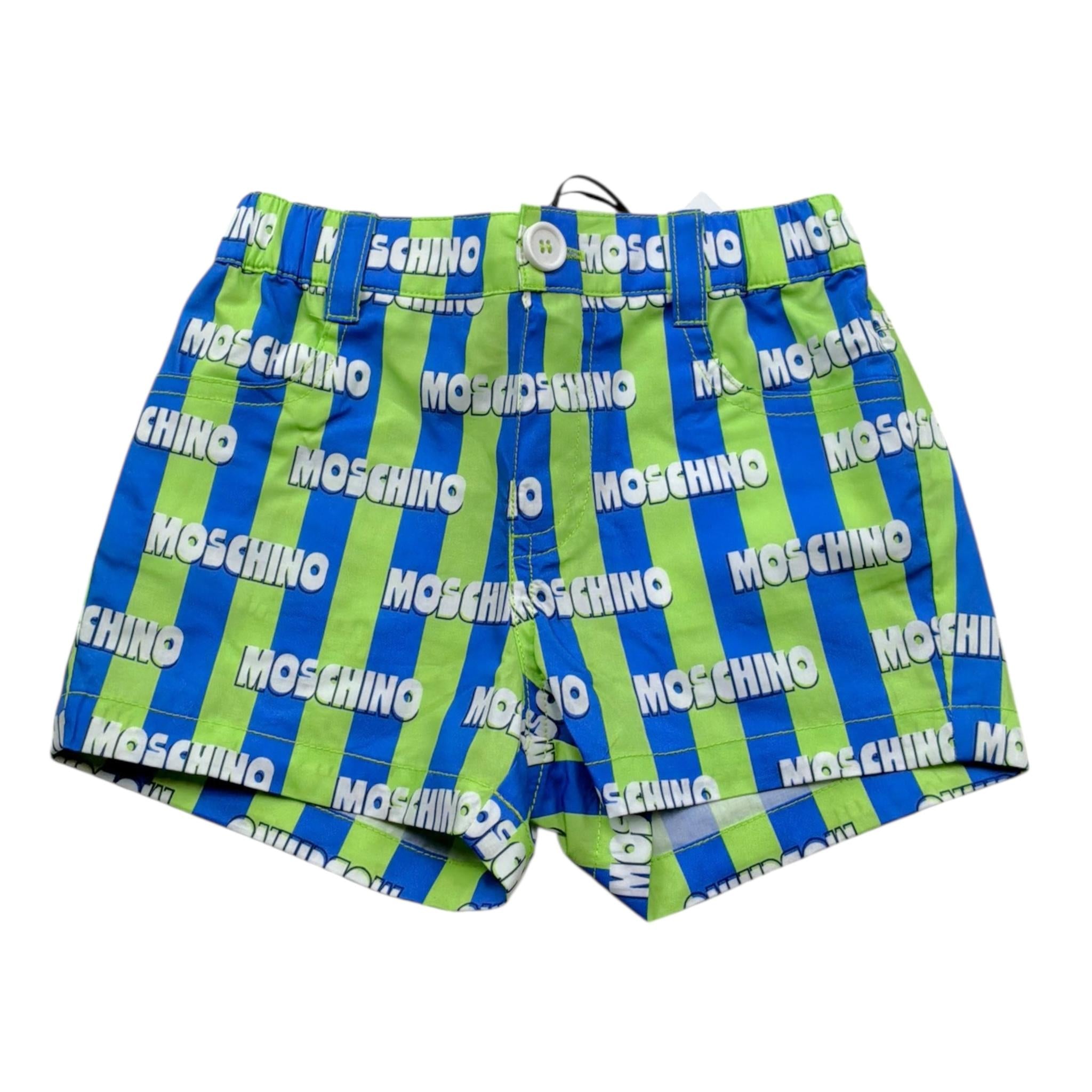 Moschino Bermuda Bicolore con Fantasia A Righe per Neonato MUQ01S VERDE/BLU MOSCHINO 